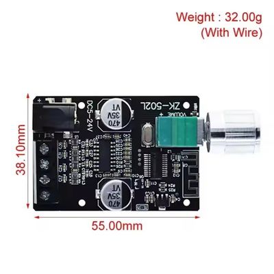 ZK-502L मिनी ब्लूटूथ के लिए 5.0 डीसी 5-24V 50Wx2 स्टीरियो पावर एम्पलीफायर ब्लूटूथ एम्पलीफायर के लिए वायरलेस ऑडियो डिजिटल बोर्ड