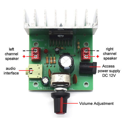 CA-7377 2.0 चैनल डिजिटल ऑडियो एम्पलीफायर मॉड्यूल DC12V 2*35W TDA7377 AMP Chip Amplifier Board
