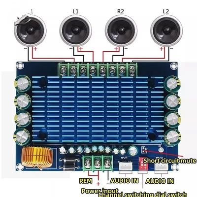 XH-M180 4x50W कार स्पीकर एम्पलीफायर मॉड्यूल TDA7850 हाई-एंड कार AMP DC12V डिजिटल ऑडियो बोर्ड