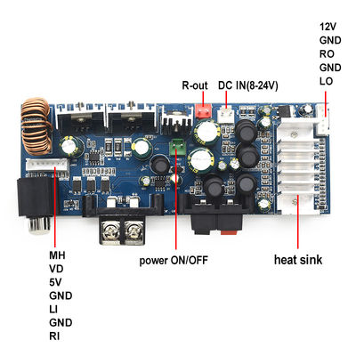 CA-3116AS पेशेवर 2.0 चैनल डिजिटल सबवूफर एम्पलीफायर बोर्ड 2*100W 8-24V मिनी TPA3116 होम साउंड के लिए