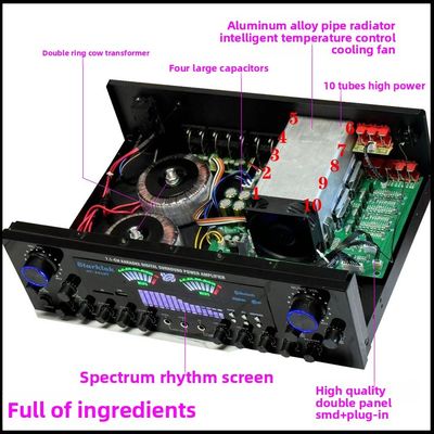 AV-888BT 2800W होम कराओके डुअल-रिंग पावर एम्पलीफायर नया मॉडल 7.1 चैनल ज़ोन ट्यूनिंग हाई-पावर मेटल कंस्ट्रक्शन