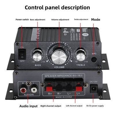 BT-888 मिनी 12V होम एम्पलीफायर 20W+20W BT वायरलेस छोटे धातु विदेशी व्यापार के लिए गर्म बिक्री सीमा पार
