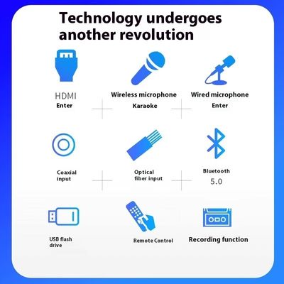 2.0 चैनल हाई-पावर 100W वायरलेस कराओके एम्पलीफायर BT लॉसलेस डिकोडिंग HDML ARC ऑप्टिकल फाइबर कोएक्सियल इलेक्ट्रॉनिक्स स्टॉक