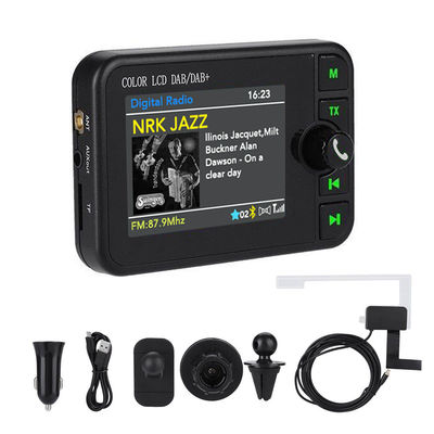 2.4-इंच रंगीन एलसीडी डीएबी/डीएबी+ रेडियो रिसीवर बीटी वायरलेस संगत एमपी3 प्लेयर एफएम कार डिजिटल सिग्नल प्रसारण 1 वर्ष के लिए