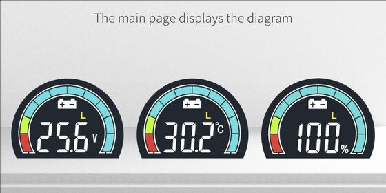 Waterproof Round LCD Battery Indicator 8-100V DC Power Meter for Lead Acid Lithium EV Golf Cart - Low Voltage Alarm OEM