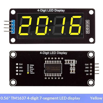 TM1637 0.56-inch Four-Digit Seven-Segment Digital Tube Clock Display Module with Clock Point