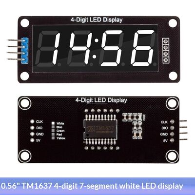 TM1637 0.56-inch Four-Digit Seven-Segment Digital Tube Clock Display Module with Clock Point