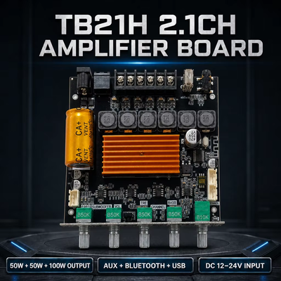 CA-TB21H 2.1 चैनल TPA3116 ब्लूटूथ एम्पलीफायर बोर्ड 50W+50W+100W ऑडियो एम्पलीफायर मॉड्यूल एपीपी नियंत्रण के साथ